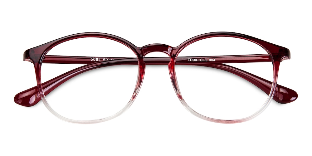 Cumber Red/Crystal Round TR90 Eyeglasses