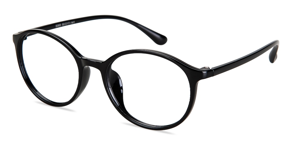 Wood Black Round TR90 Eyeglasses
