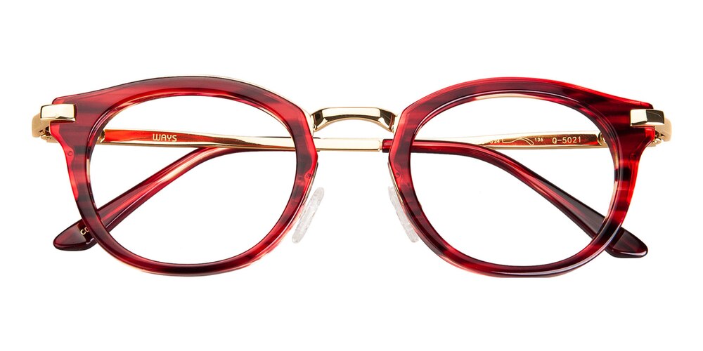 AnnArbor Red Oval Acetate Eyeglasses
