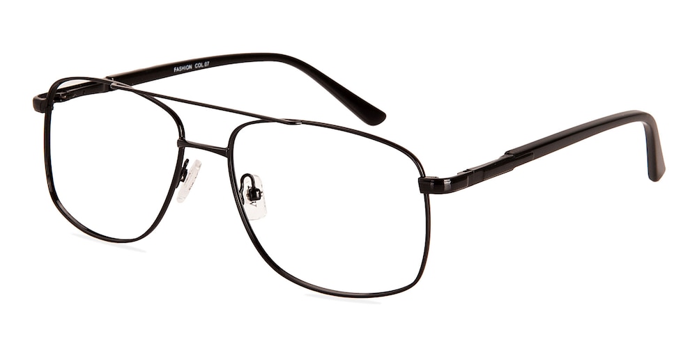 Claude Black Aviator Metal Eyeglasses