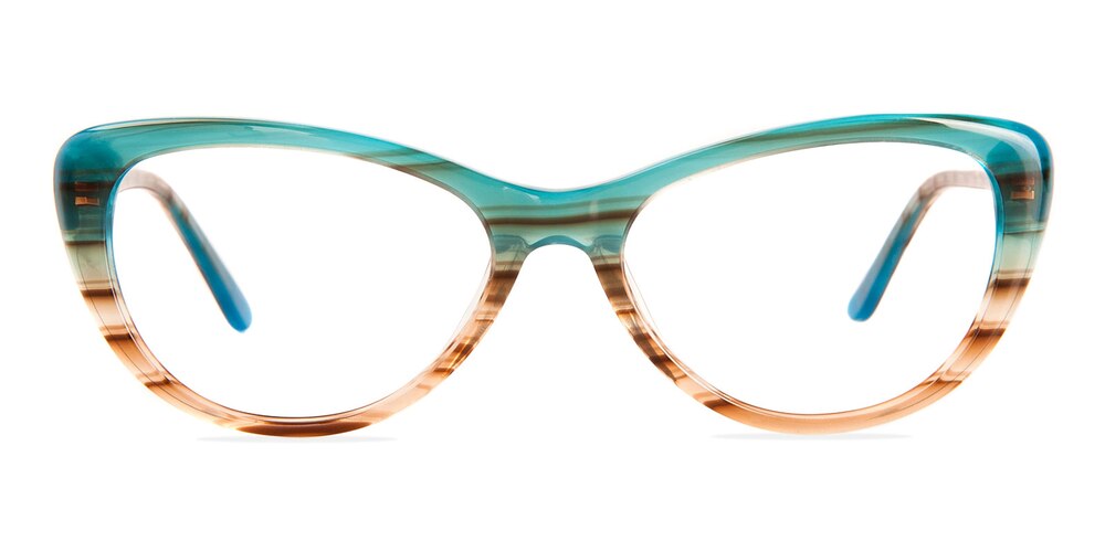 Faithe Green/Brwon Cat Eye Acetate Eyeglasses
