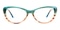 Faithe Green/Brwon Cat Eye Acetate Eyeglasses
