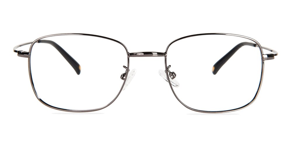 Clyde Gunmetal Rectangle Metal Eyeglasses