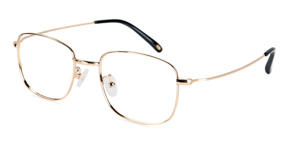 Clyde Golden Rectangle Metal Eyeglasses
