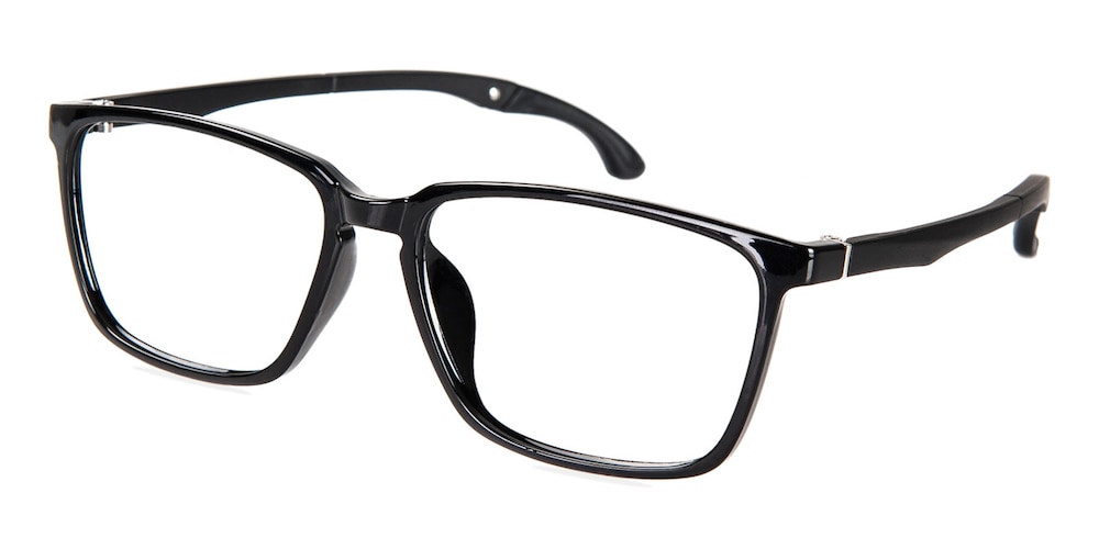 Pau Black Rectangle TR90 Eyeglasses