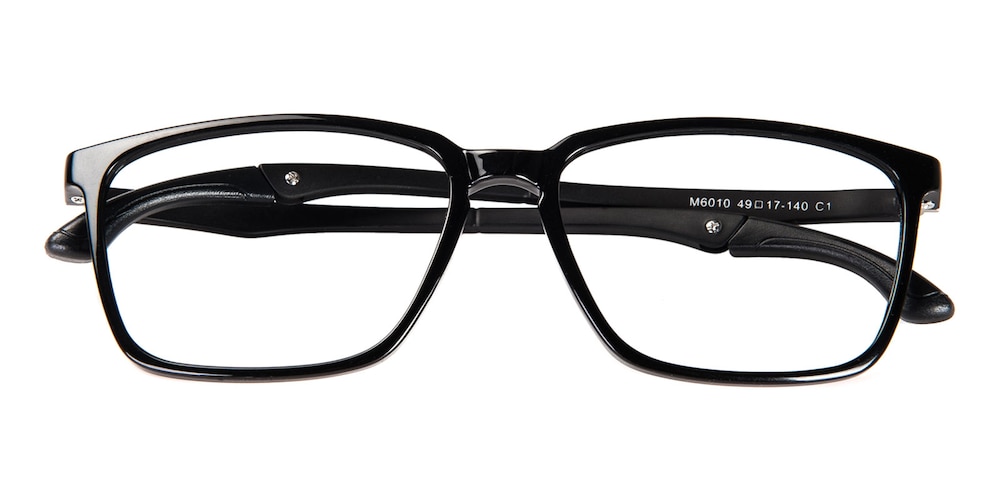 Pau Black Rectangle TR90 Eyeglasses