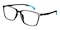 Pau Black/Blue Rectangle TR90 Eyeglasses