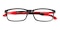 Laval Black/Red Rectangle TR90 Eyeglasses