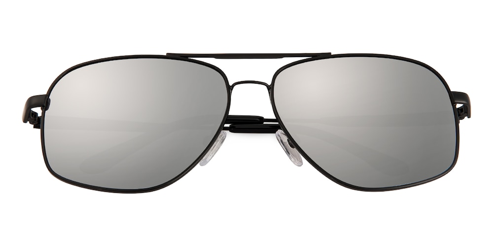 Henry Black(Silver mirror-coating) Aviator Metal Sunglasses