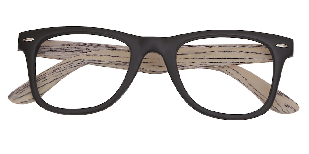 Sudbury Black/Striped Classic Wayframe Plastic Eyeglasses