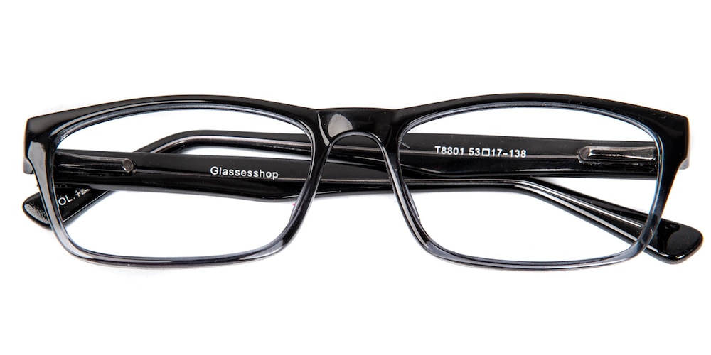 Lafayette Black/Gray Rectangle Plastic Eyeglasses