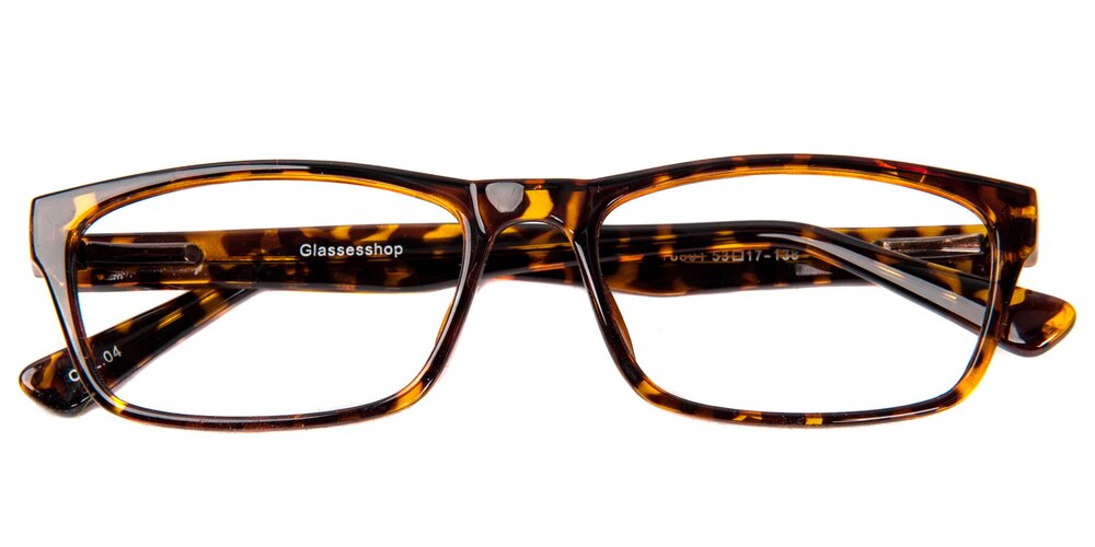Glassesshop Classic Vintage Inspired Rectangular Clear Lens Prescription Eyeglasses Frame-Tortoise Tortoise Rectangle Plastic Eyeglasses