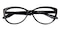 Glassesshop Womens Fashion Oversized  Cateye or High Pointed Eyewear Vintage Inspired-Black Black Cat Eye Plastic Eyeglasses