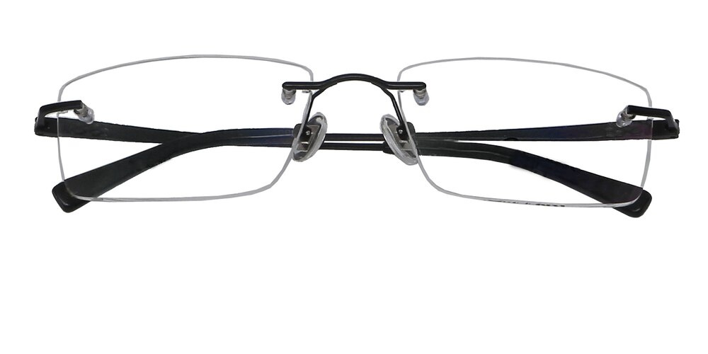 Camden Black Rectangle Metal Eyeglasses