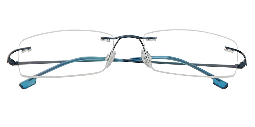 Terre Blue Rectangle Metal Eyeglasses