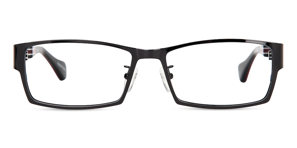 Donald Black Rectangle Titanium Eyeglasses