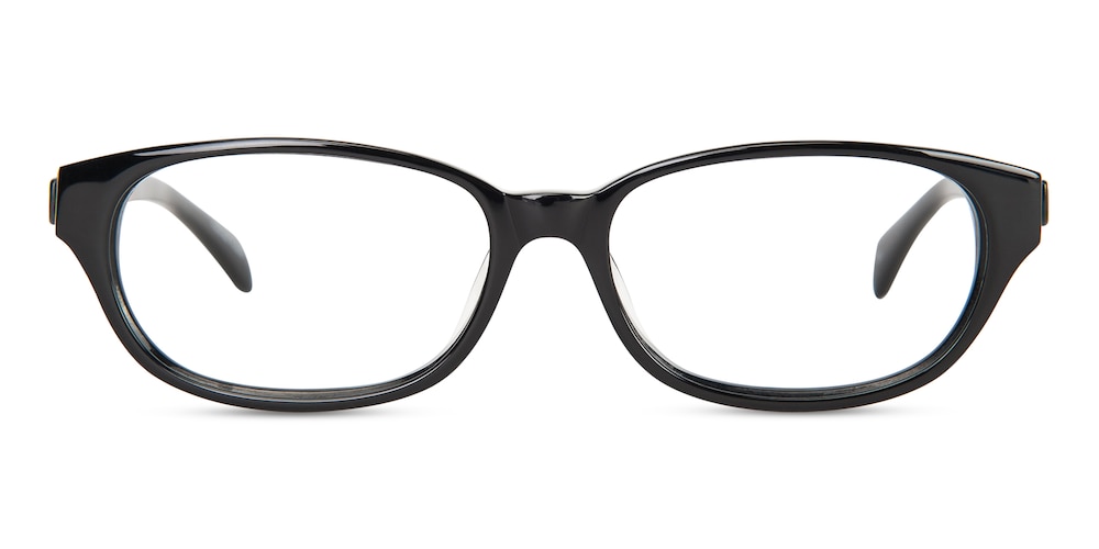 Georgia Black Oval Acetate Eyeglasses