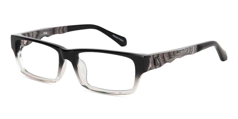 Bennett Black/Crystal Rectangle Acetate Eyeglasses