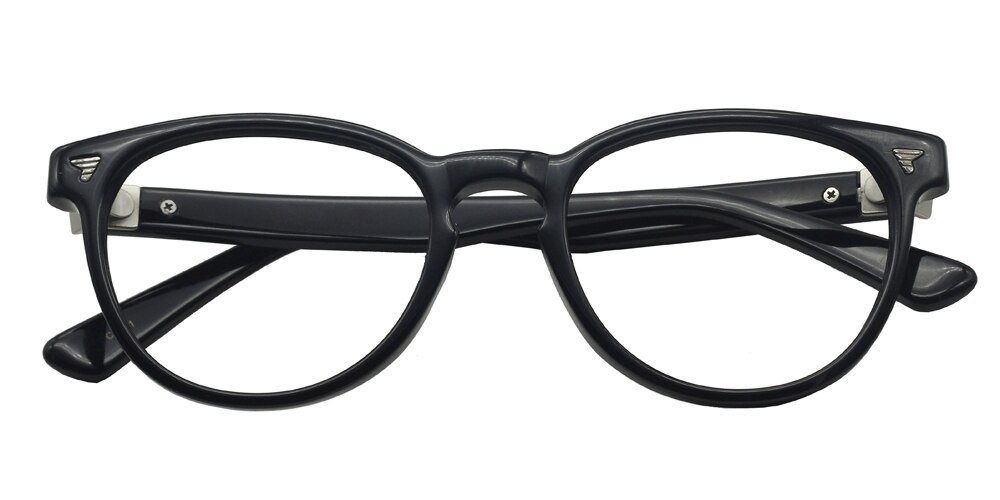 Kansas Black Classic Wayframe Acetate Eyeglasses