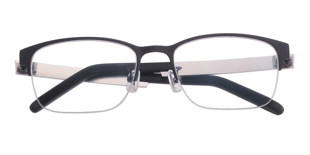 Beck Black Oval Titanium Eyeglasses