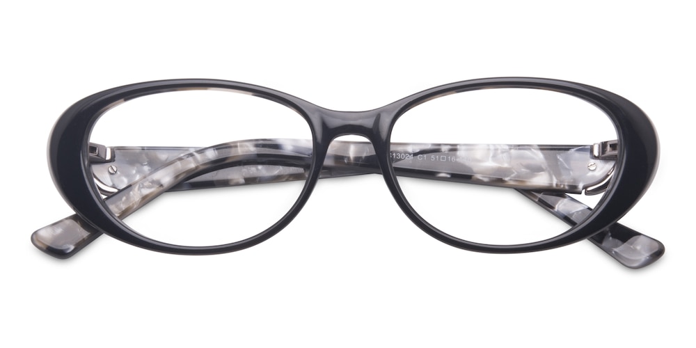 Winifred Black/Zebra Cat Eye Acetate Eyeglasses