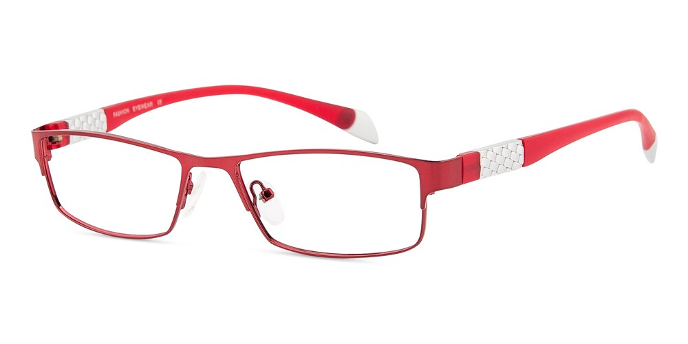 Lagrange Red Rectangle Metal Eyeglasses
