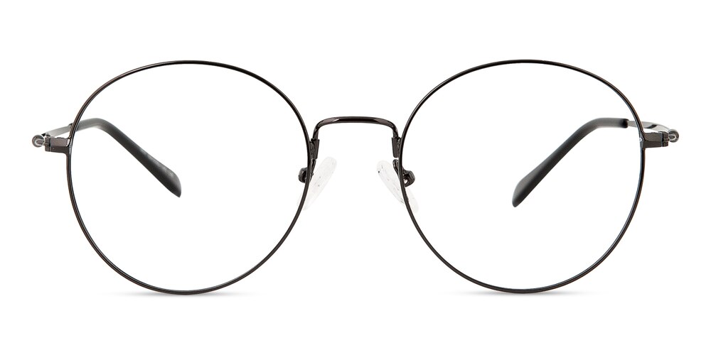 Glenview Black Round Metal Eyeglasses