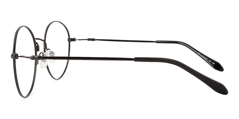 Glenview Black Round Metal Eyeglasses