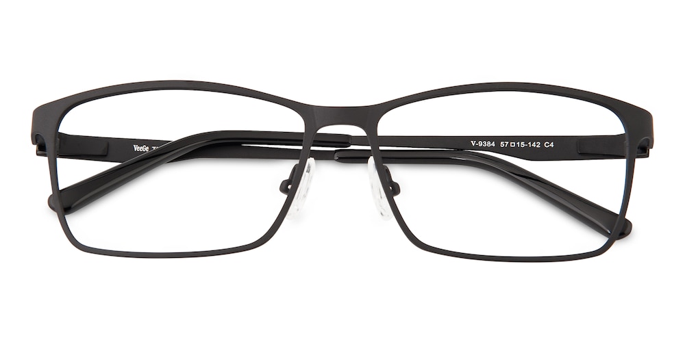 Craig Black Rectangle Titanium Eyeglasses