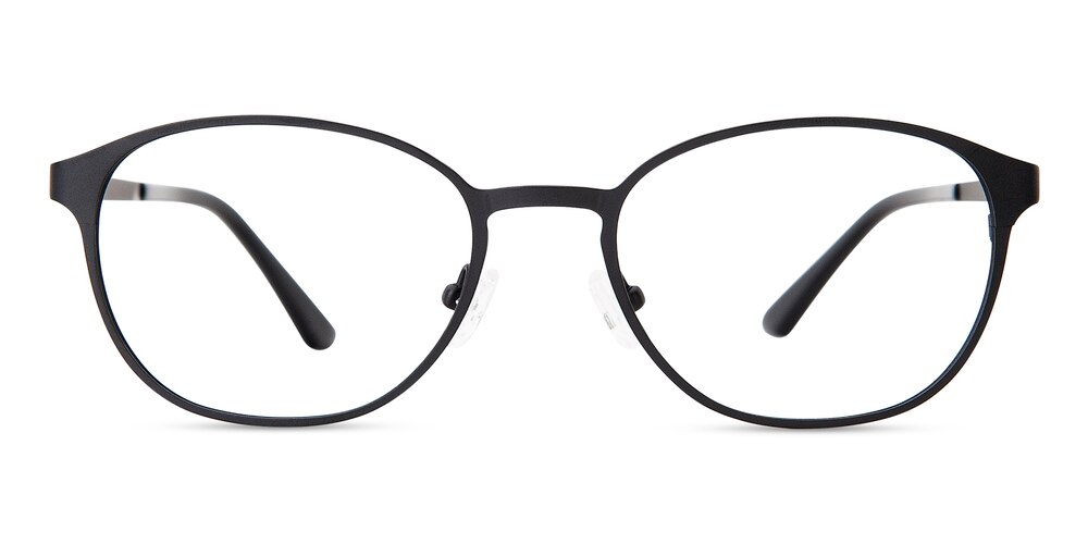 Donahue Black Oval Titanium Eyeglasses