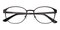 Donahue Black Oval Titanium Eyeglasses