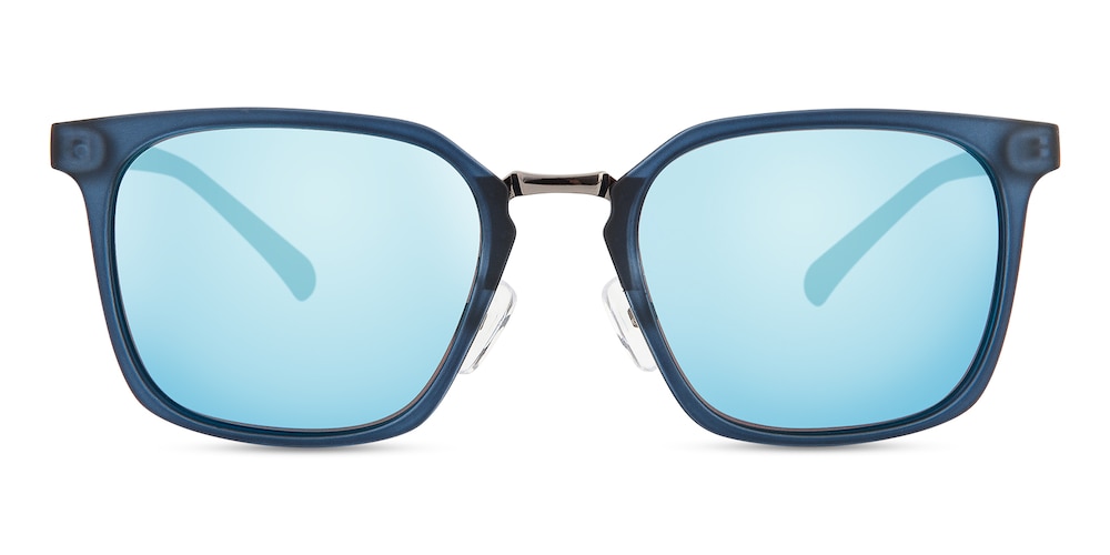 Richmond Blue(Blue mirror-coating) Classic Wayframe Plastic Sunglasses