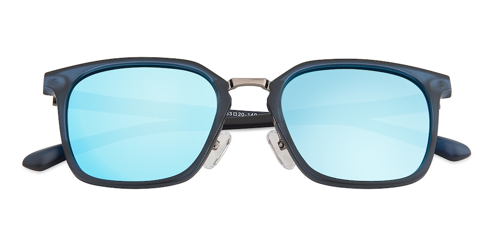 Richmond Blue(Blue mirror-coating) Classic Wayframe Plastic Sunglasses