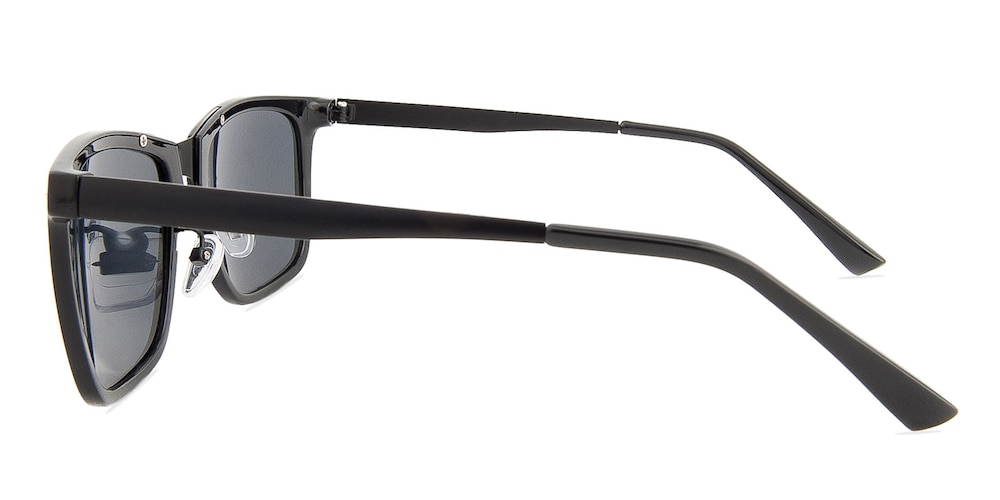 Herbert Black Rectangle Plastic Sunglasses