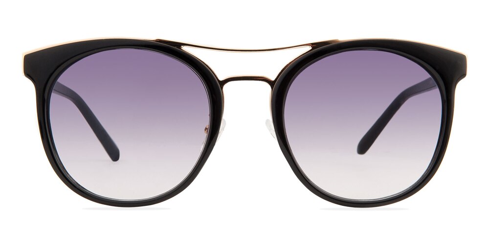 Hazel Black Aviator Plastic Sunglasses