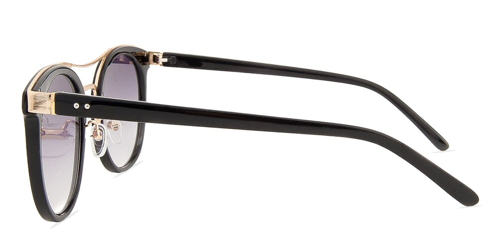 Hazel Black Aviator Plastic Sunglasses