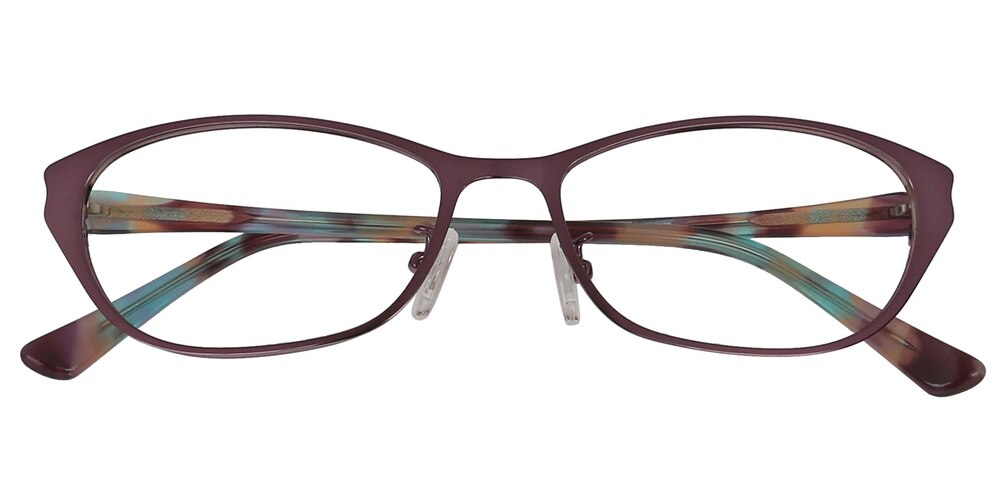 Hedda Purple Cat Eye Metal Eyeglasses