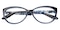 Glassesshop Womens Fashion Oversized  Cateye or High Pointed Eyewear Vintage Inspired-Blue Blue Cat Eye Plastic Eyeglasses