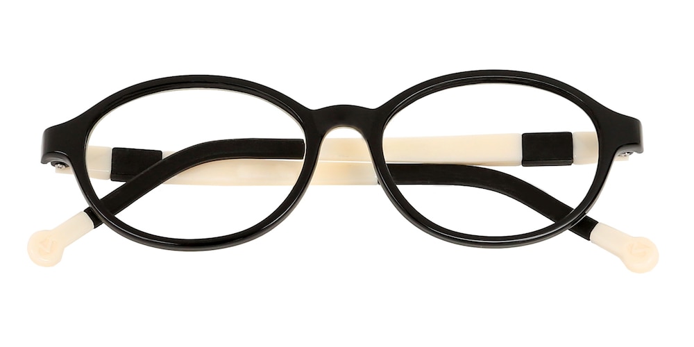Maggie Black Oval Silica-gel Eyeglasses