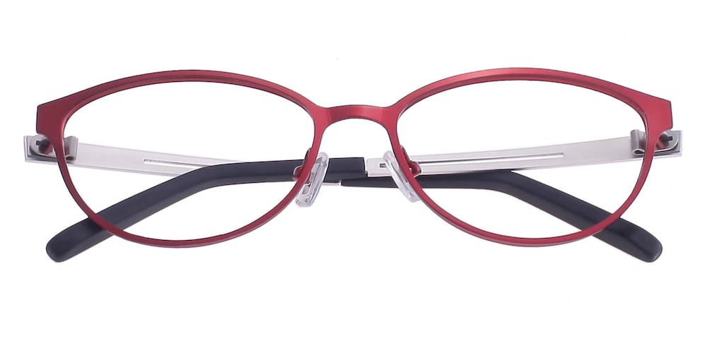 Candice Red Oval Titanium Eyeglasses