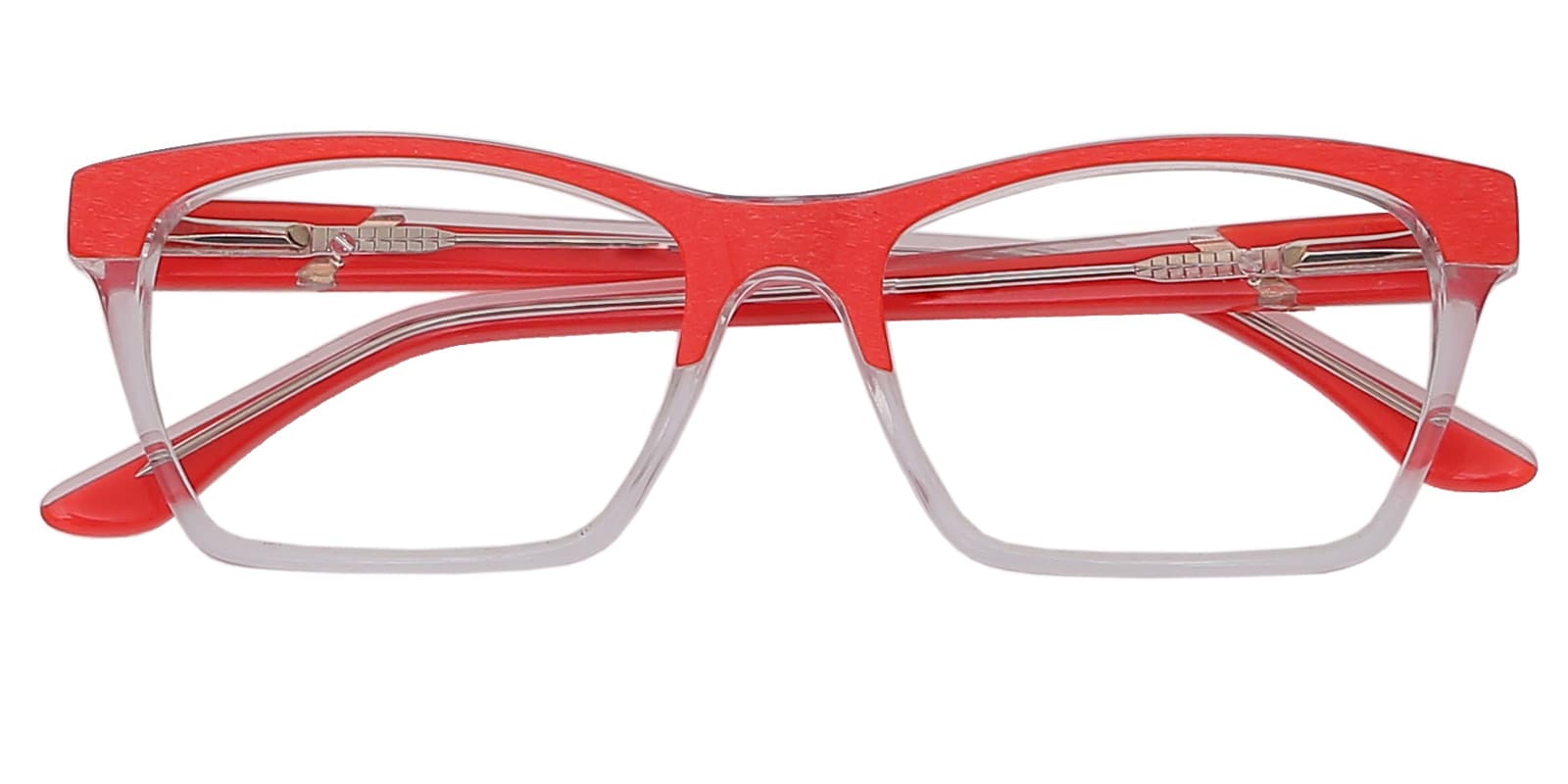 Kensee Rectangle - Red/Crystal Eyeglasses