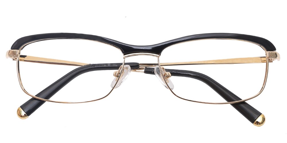 Gustave Black/Golden Rectangle TR90 Eyeglasses