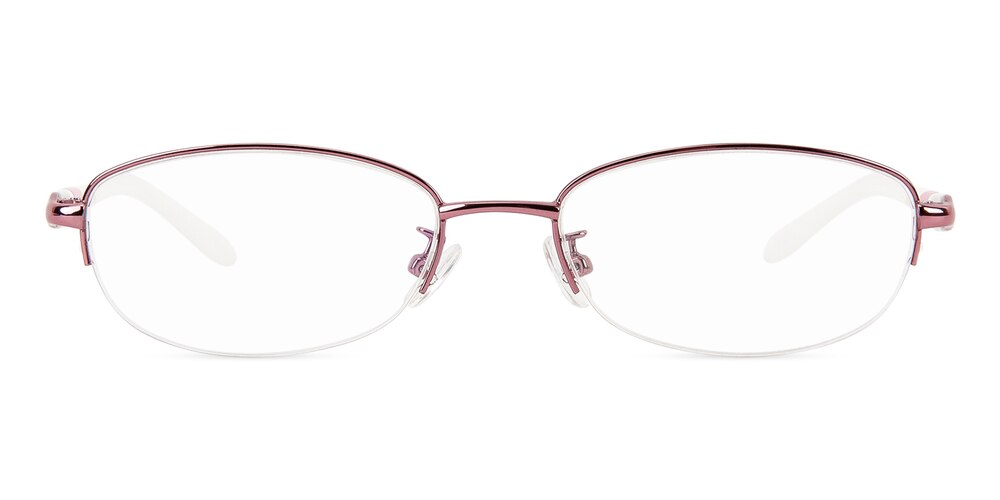 Good Pink Oval Metal Eyeglasses