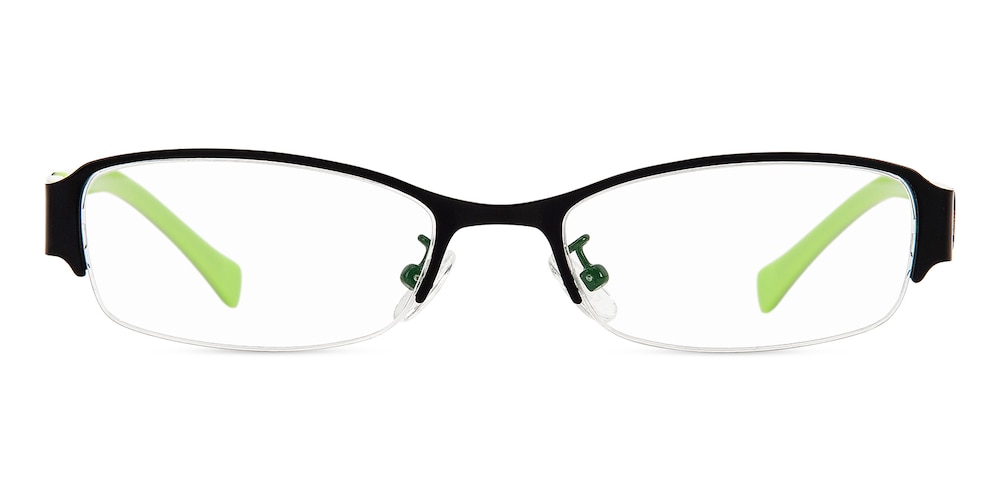 Maple Black Oval Metal Eyeglasses