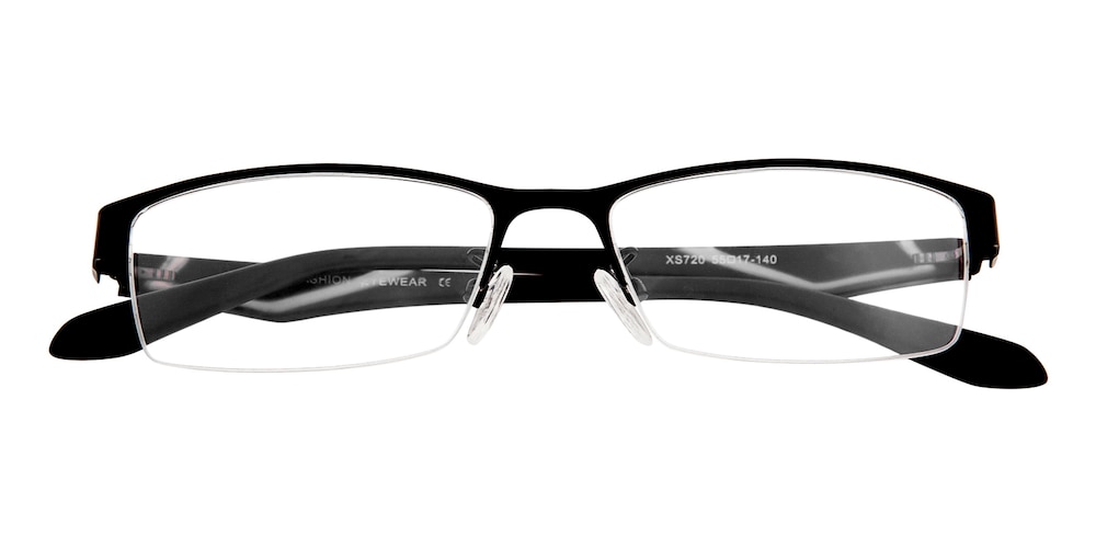 Bing Black Rectangle Metal Eyeglasses
