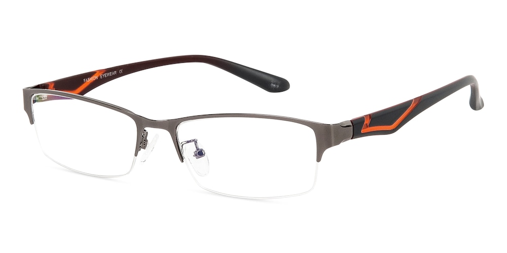 Bing Gunmetal Rectangle Metal Eyeglasses