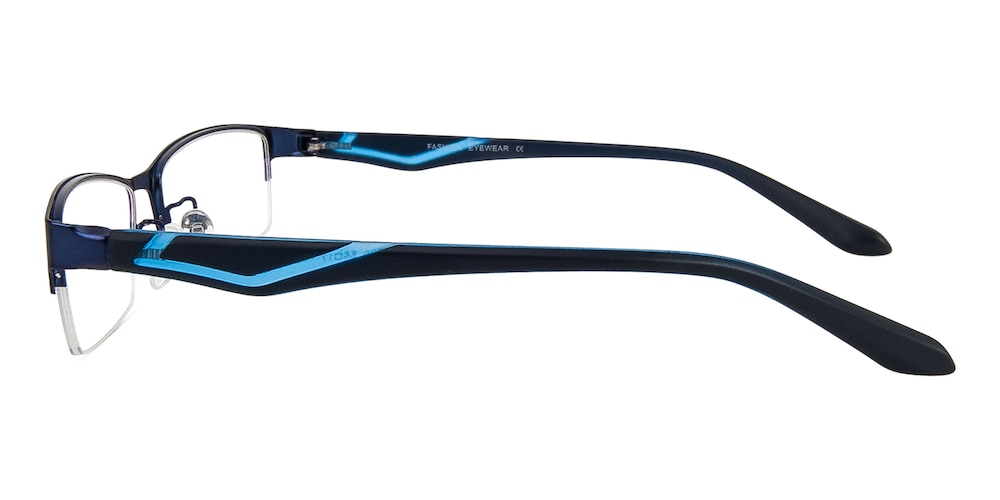 Bing Blue Rectangle Metal Eyeglasses