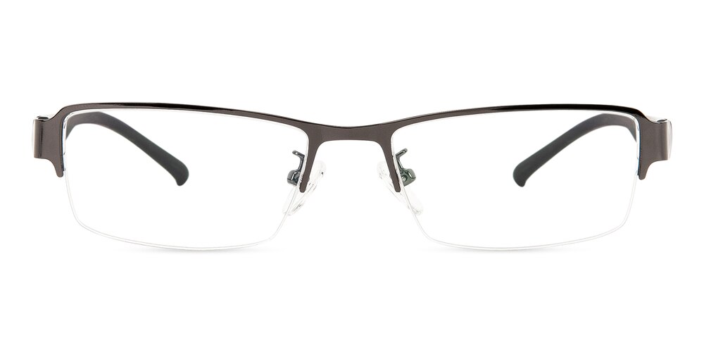 Carl Gunmetal Rectangle Metal Eyeglasses