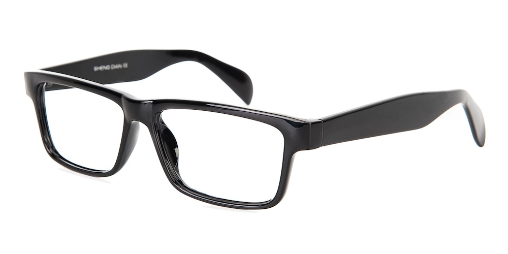 Sindt Black Rectangle Plastic Eyeglasses