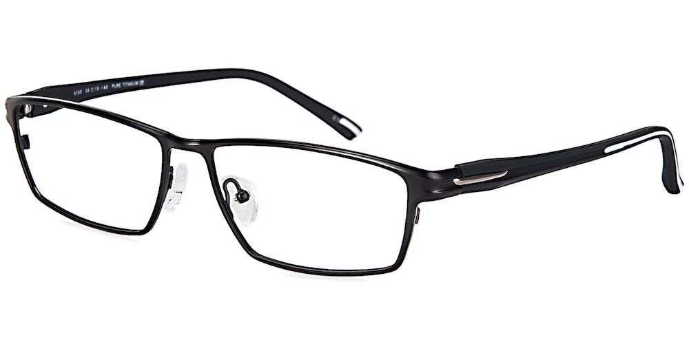 Bowen Black Rectangle Titanium Eyeglasses